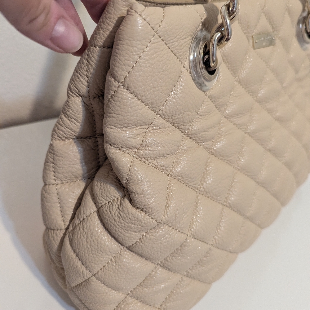 Kate Spade Quilted Tan Shoulder Bag Like New - Picture 7 of 12